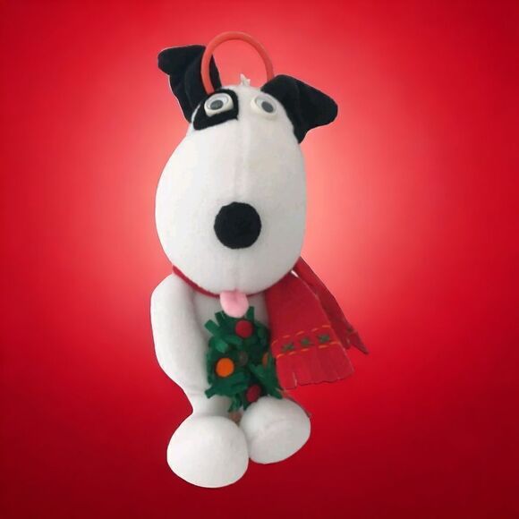Vtg 80s Russ Berrie Light Up Pull String Dog Puppy Plush Christmas Musical Video - Picture 1 of 16
